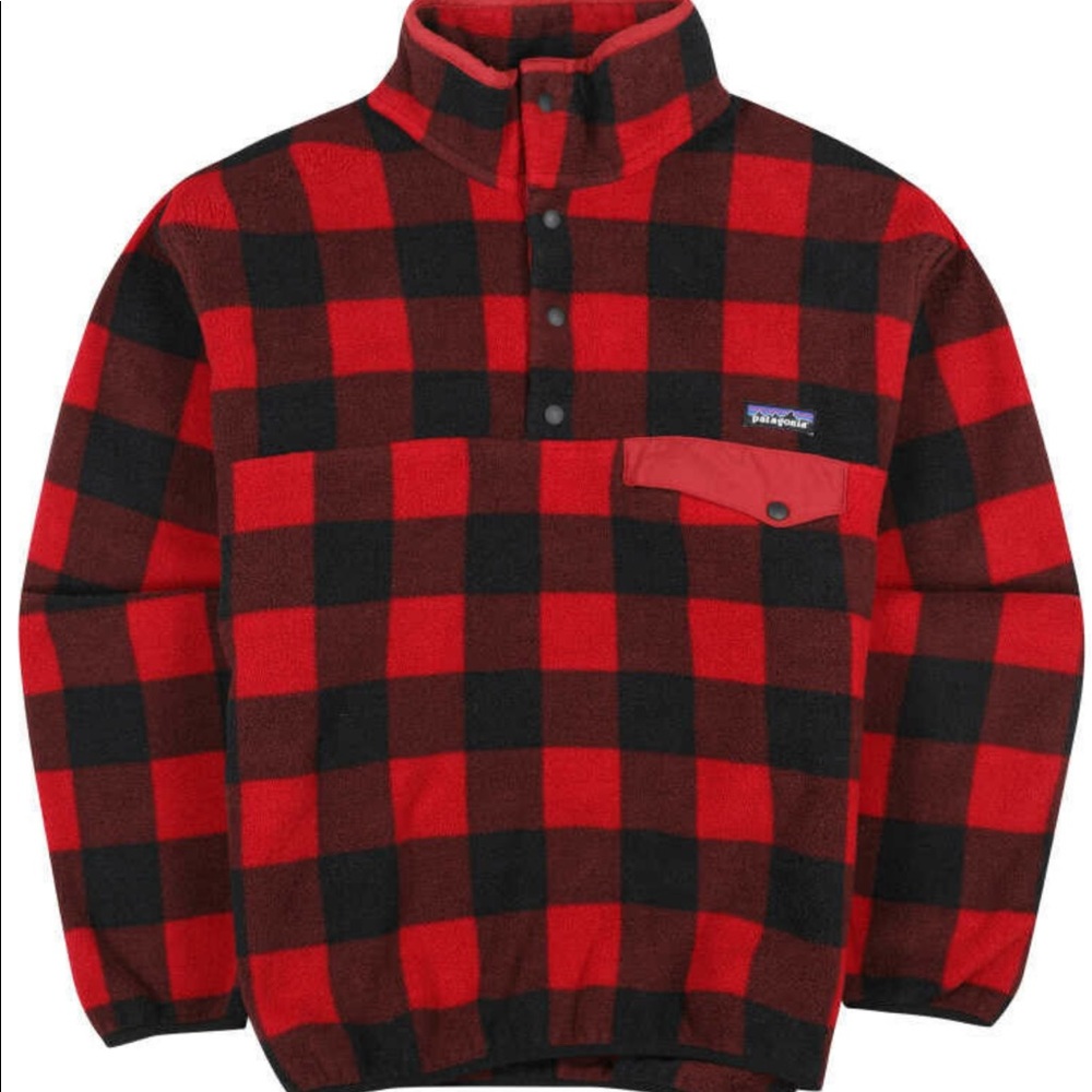 VINTAGE PATAGONIA Plaid Fleece Pullover